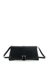 Ferragamo Black Crossbody Bag With Gancini Buckle Detail In Leather Woman In Black