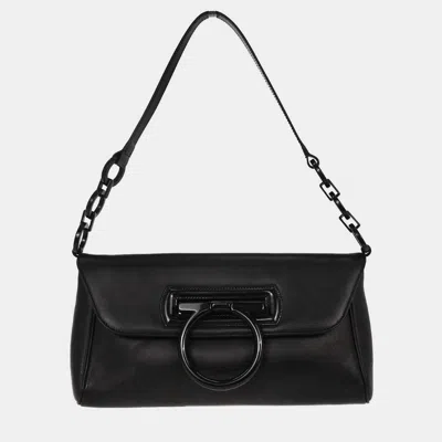 Pre-owned Ferragamo Black Gancini Handbag