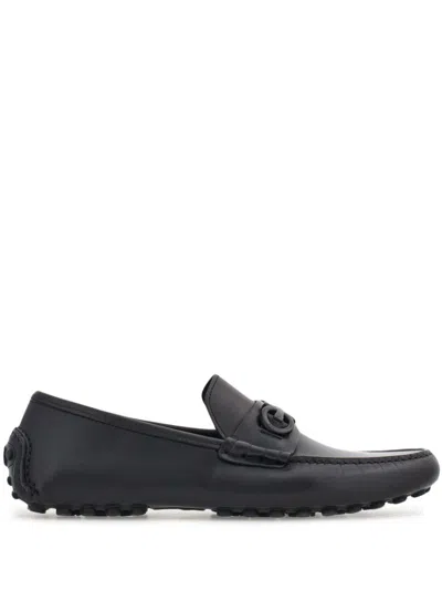 Ferragamo Gancini Leather Loafers In Multicolor