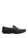 Ferragamo Men Parigi Gancini Leather Drivers Loafers Pebbled T Moro