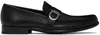 Ferragamo Gancini Ornament Caspian Leather Loafers In Nero || Nero || Nero