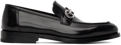 Ferragamo Black Gancini Loafers In Nero || Nero || New