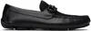 Ferragamo Black Gancini Ornament Driver Loafers