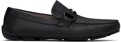 Ferragamo Black Gancini Ornament Driver Loafers