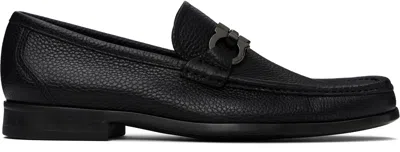 Ferragamo Black Gancini Ornament Loafers