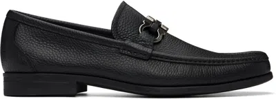 Ferragamo Black Gancini Ornament Loafers