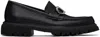 Ferragamo Chunky Sole Loafers With Metal Buckle Detail In Nero