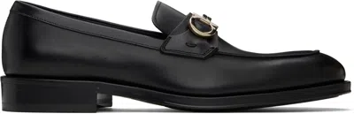 Ferragamo Grandioso2 Leather Loafers With Gancini Buckle In Black