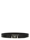 Ferragamo Gancini Black Testa Di Moro Belt In Black