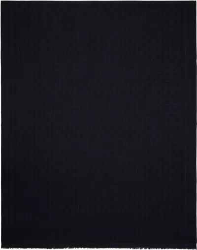 Ferragamo Black Gancini Stole Scarf In Gray