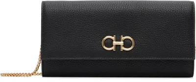 Ferragamo Black Gancini Wallet Chain Bag