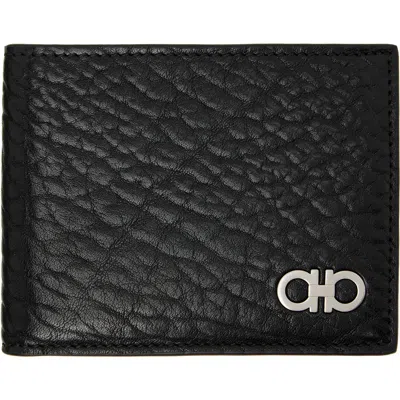 Ferragamo Black Gancini Wallet In Nero. || Nero || Ner