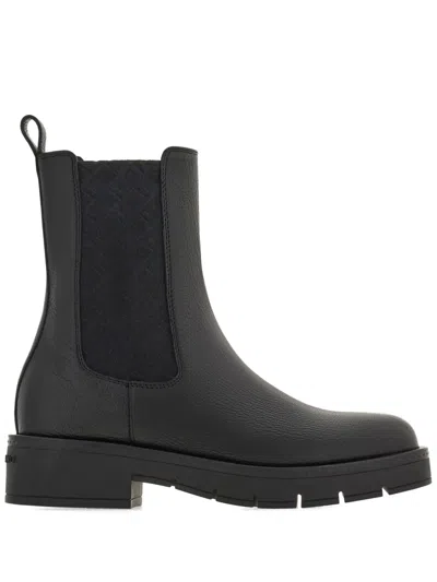 Ferragamo Black Goat Skin Mohave Ankle Boots