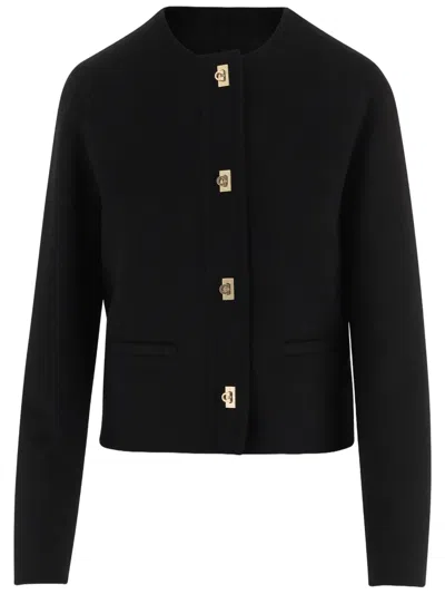 Ferragamo Black Golden Buttons Wool Jacket