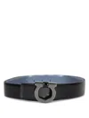 Ferragamo Black Graphite Belt In Black