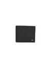Ferragamo Men Black Hammered Calfskin Gancini Wallet In Black