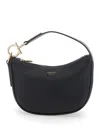 Ferragamo Black Handbag With Top Handle With Gancini And Embossed Logo Lettering On The Front In Grained Leath In Black