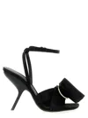 Ferragamo Heel Sandals With Bow Detail And Open Toe In Black