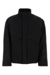 Ferragamo Black High Neck Padded Jacket In Black