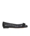 Ferragamo Ballet Flats Varina Patent Leather In Black
