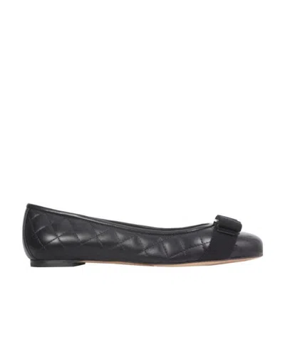 Ferragamo Women Vara Quilted Leather Ballet Flats In Black