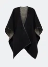 Ferragamo Black Hook Cape In Black