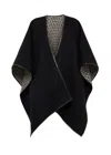 Ferragamo Black Hook Cape In Black