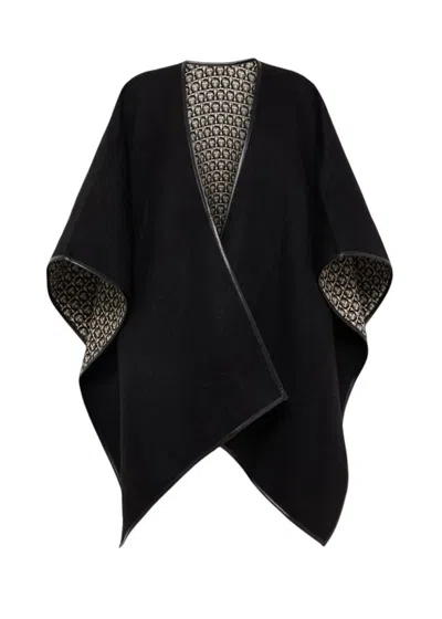 FERRAGAMO FERRAGAMO BLACK HOOK CAPE
