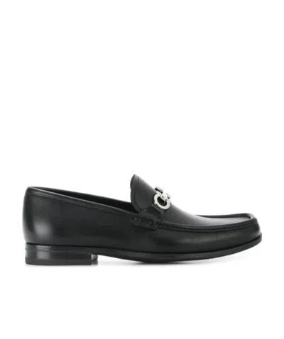 FERRAGAMO BLACK HORSE STRAP BUCKLE BUSINESS DRESS SHOES