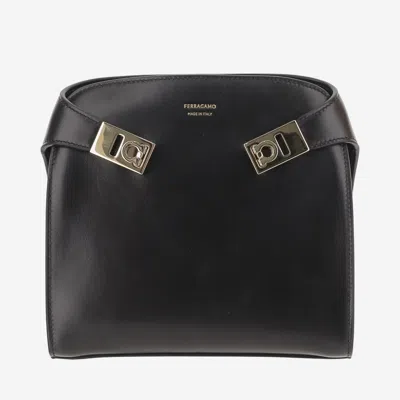 FERRAGAMO BLACK HUG CROSSBODY BAG