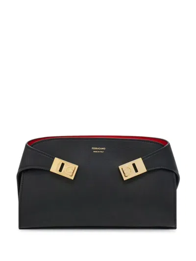 Ferragamo Black Hug Mini Bicolor Crossbody Bag
