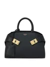Ferragamo Black Hug Soft Mini Leather Handbag In Black