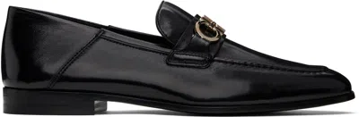 Ferragamo Black Hybrid Gancini Ornament Loafers