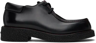 Ferragamo Lace Up Derby Shoes In Black