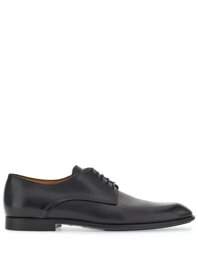 FERRAGAMO BLACK LACE UP SHOES