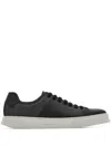 Ferragamo Man Sneakers Lead Size 9.5 Soft Leather In Black