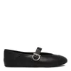 Ferragamo Rounded Toe Flat Shoes With Delicate Instep Strap In Black