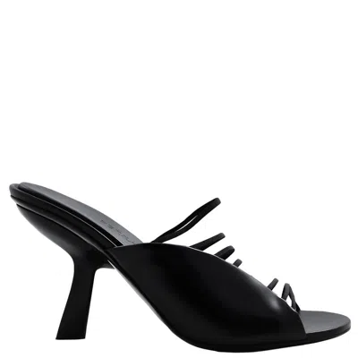 Ferragamo Black Leather Altaire 85 Sandals