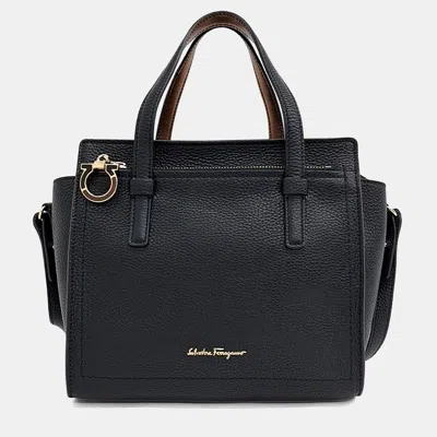 Pre-owned Ferragamo Black Leather Amy Small