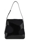 Ferragamo Black Leather And Canvas Cut Out Shoulder Bag In Black