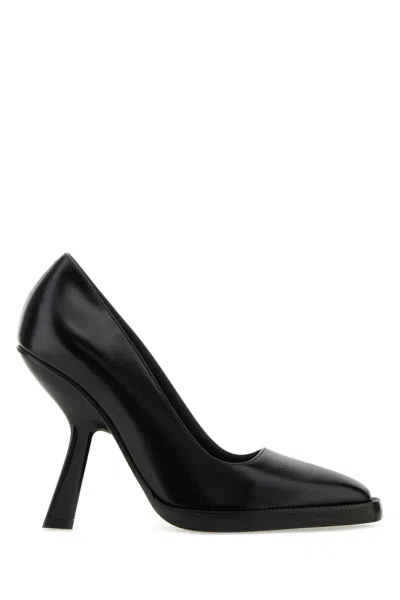 FERRAGAMO BLACK LEATHER ANSER X5 PUMPS