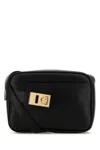 Ferragamo Black Leather Archive Crossbody Bag In Neronero