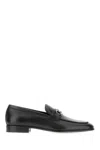 Ferragamo Black Leather Balty Loafers In Black
