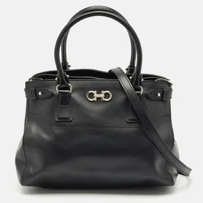 Ferragamo Black Leather Beky Tote