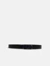 Ferragamo Black Leather Belt In Black