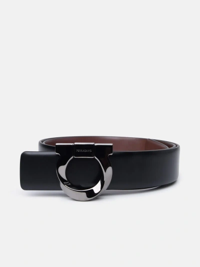 Ferragamo Black Leather Belt