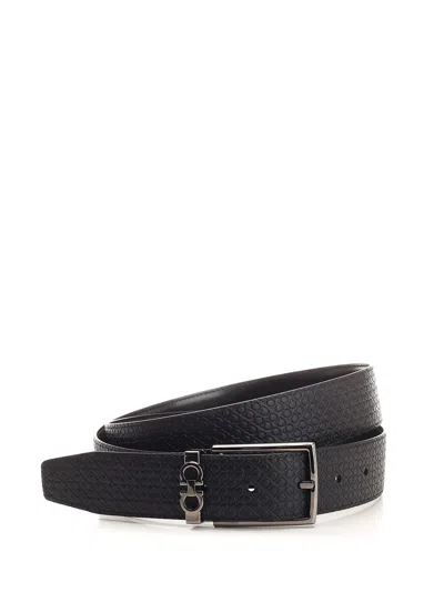 Ferragamo Black Leather Belt