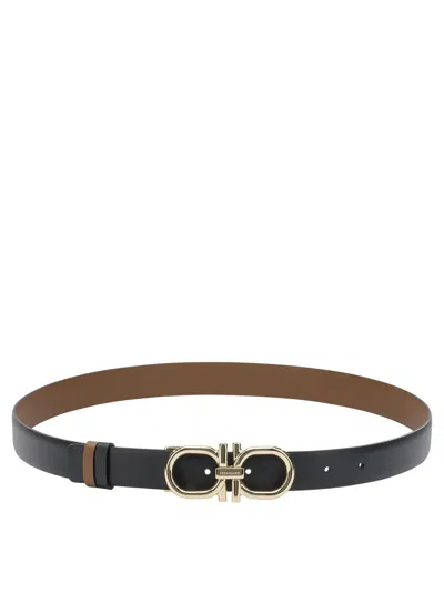 Ferragamo Black Leather Belt