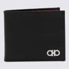 Ferragamo Revival Gancini Black Wallet In Black