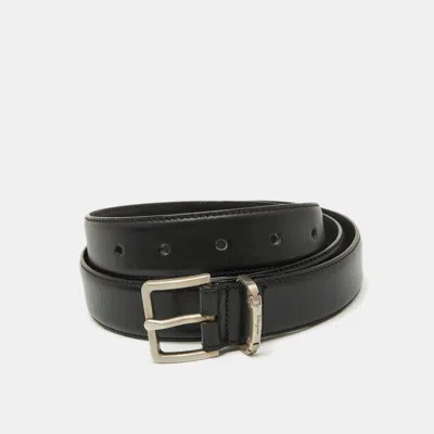 Pre-owned Ferragamo Black Leather Buckle Belt 85cm